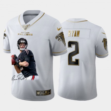 Tröjor Atlanta Falcons Matt Ryan 2 Special Signature Golden Edition Vapor Limited 100th Season - Män Tröjor Atlanta Falcons Matt Ryan 2 Special Signature Golden Edition Vapor Limited 100th Season - Män